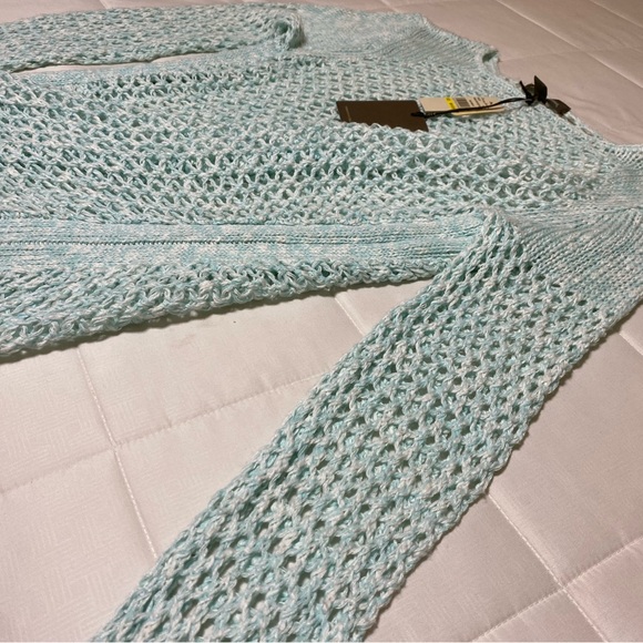 NWT Tommy Bahama size Medium Carmelo Open Stitch Pullover Sweater - Spring Sky - Picture 6 of 7